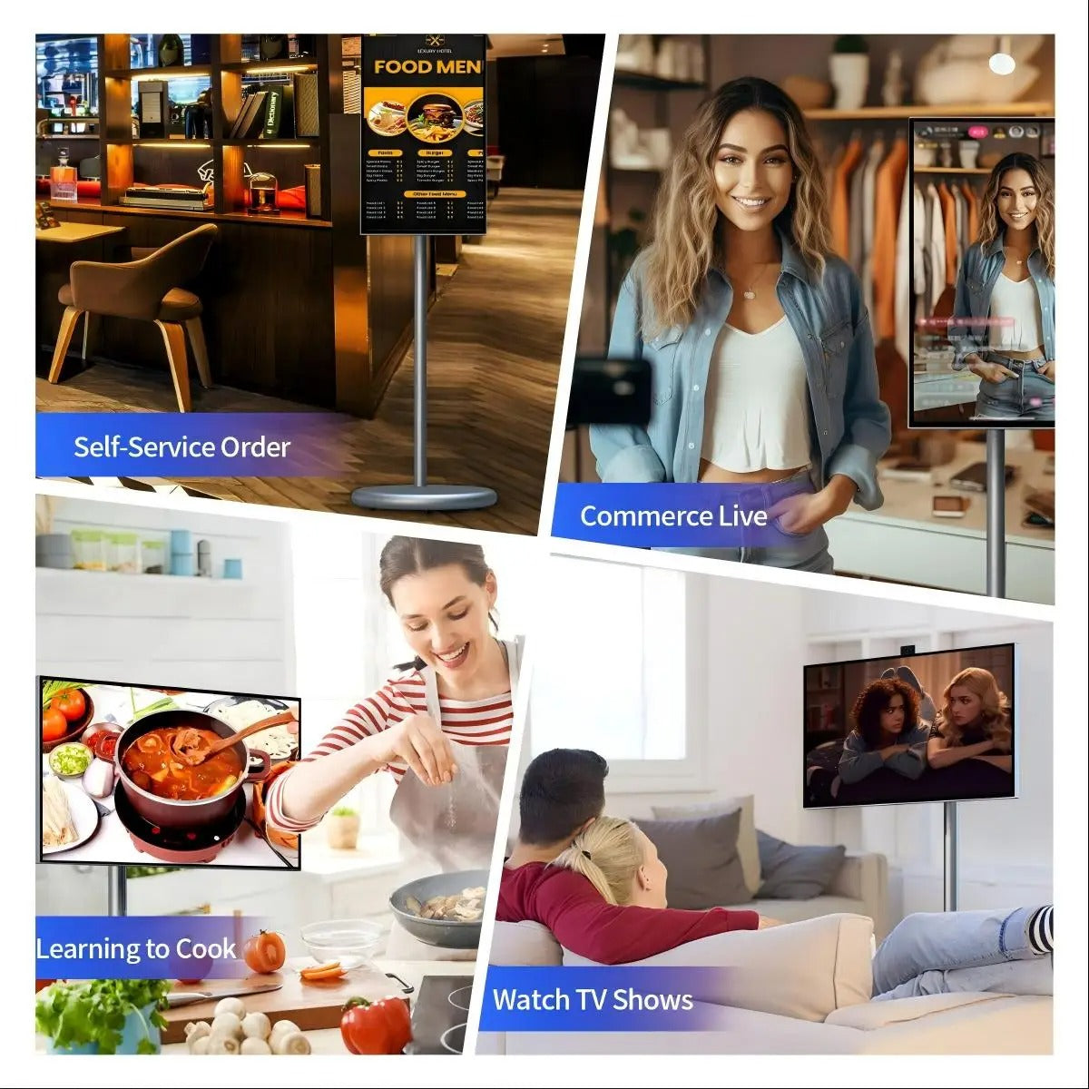 Portable Smart TV Display with Built-in Speaker