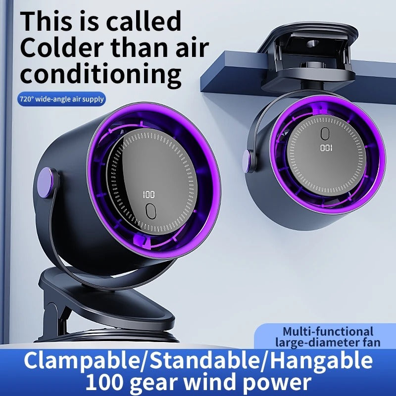 3-in-1 Turbo Clip Fan with Speed Control