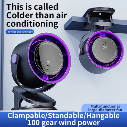 3-in-1 Turbo Clip Fan with Speed Control