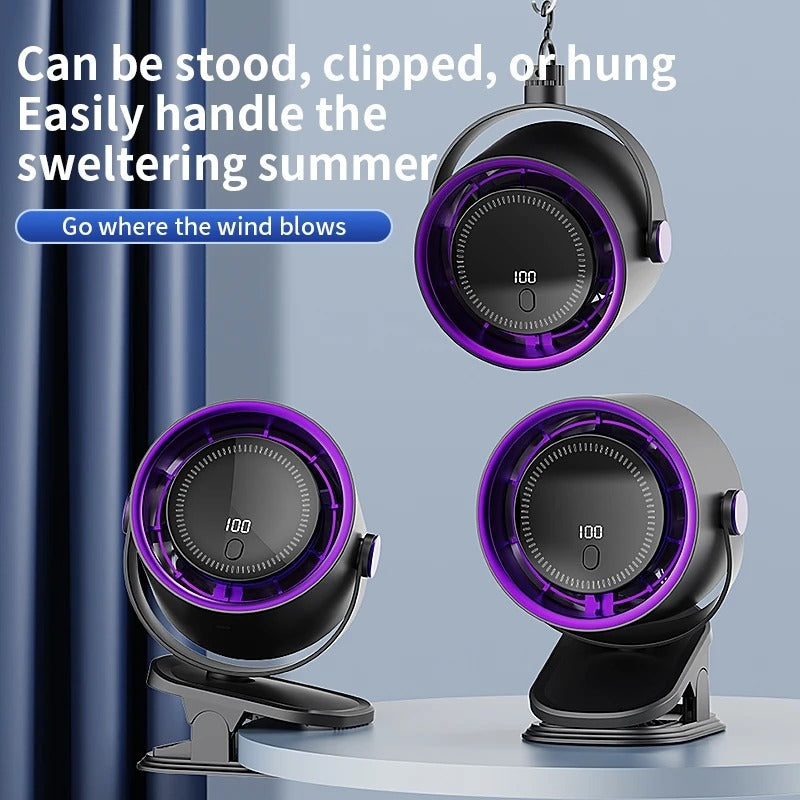 3-in-1 Turbo Clip Fan with Speed Control