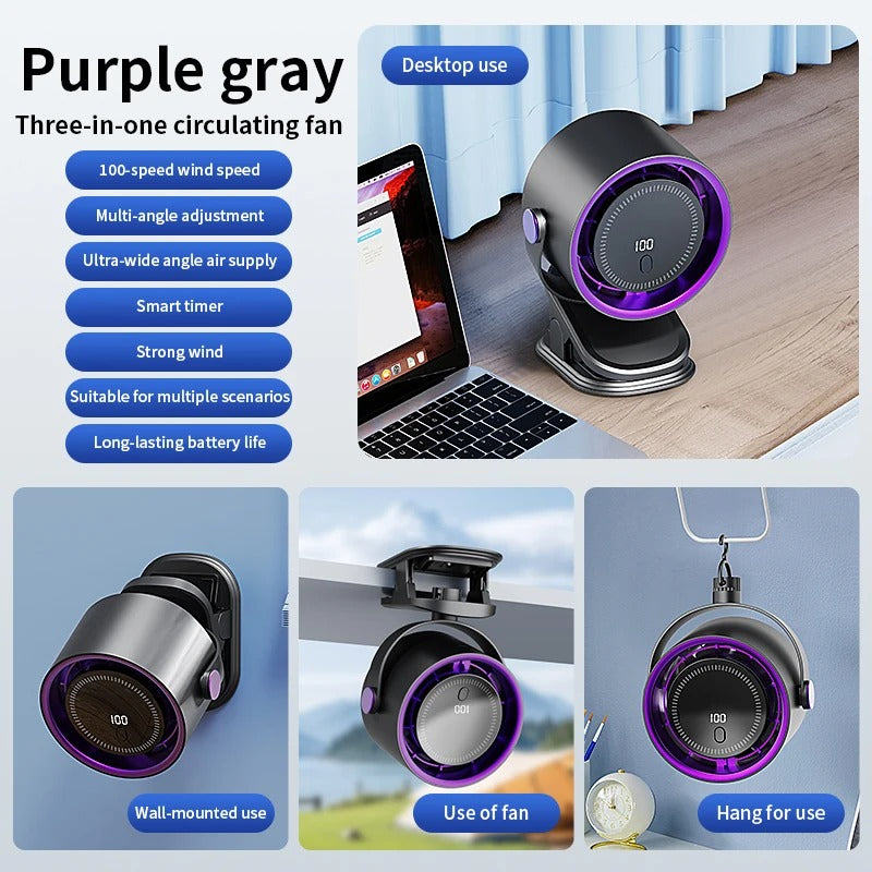 3-in-1 Turbo Clip Fan with Speed Control